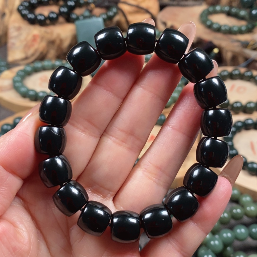 和田玉（青玉）手链未镶嵌