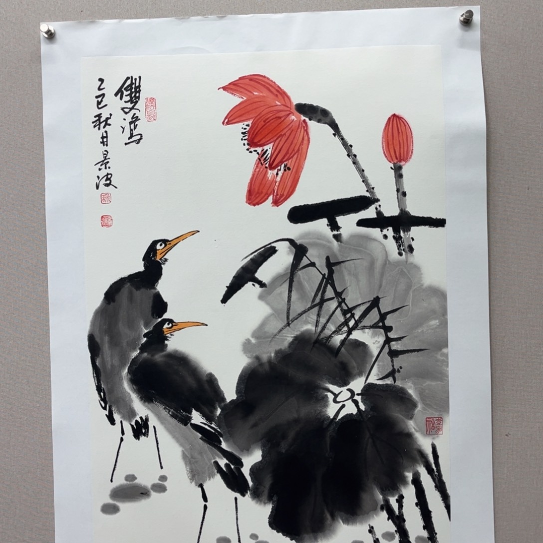 国画艺术家真人手绘