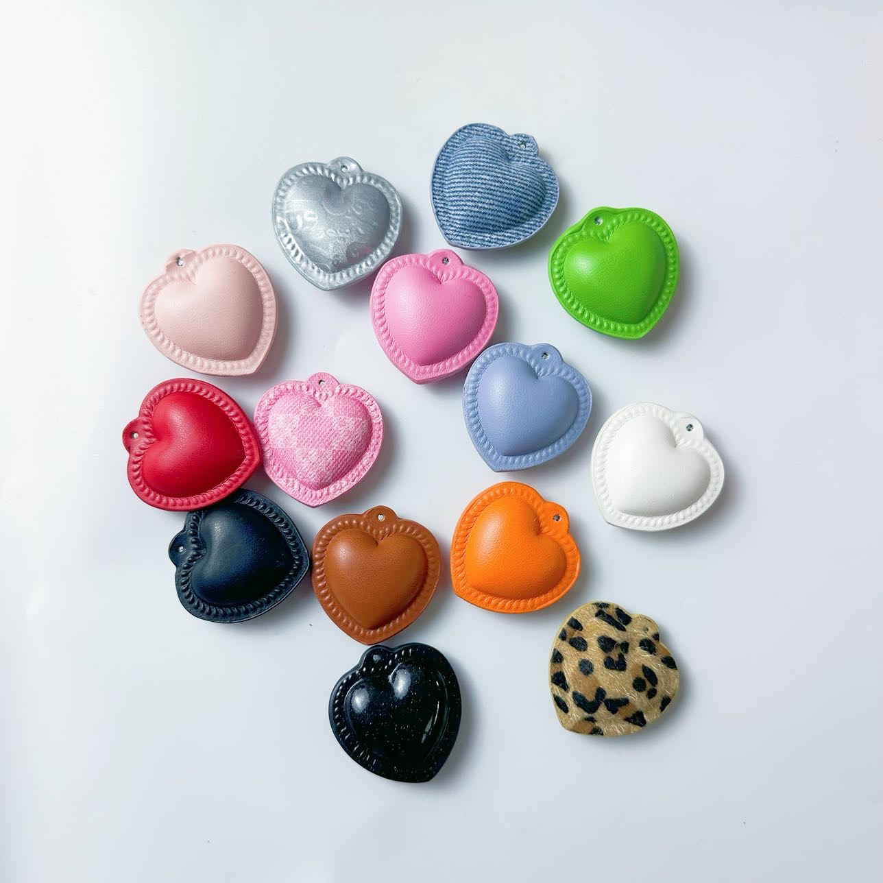 皮革爱心挂件 手机链包挂钥匙扣挂件可爱个性手工diy配件