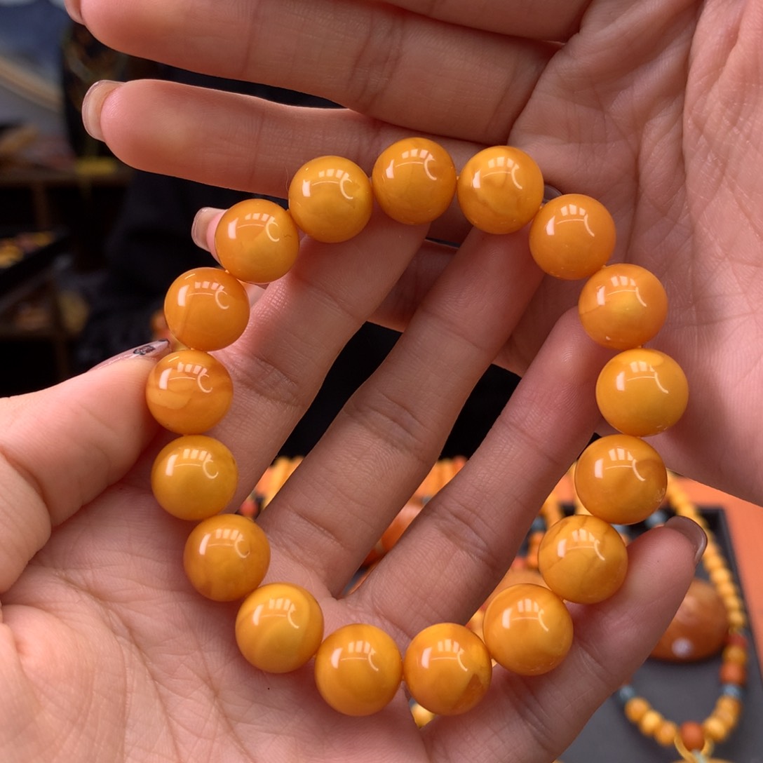 蜜蜡手串未镶嵌天然