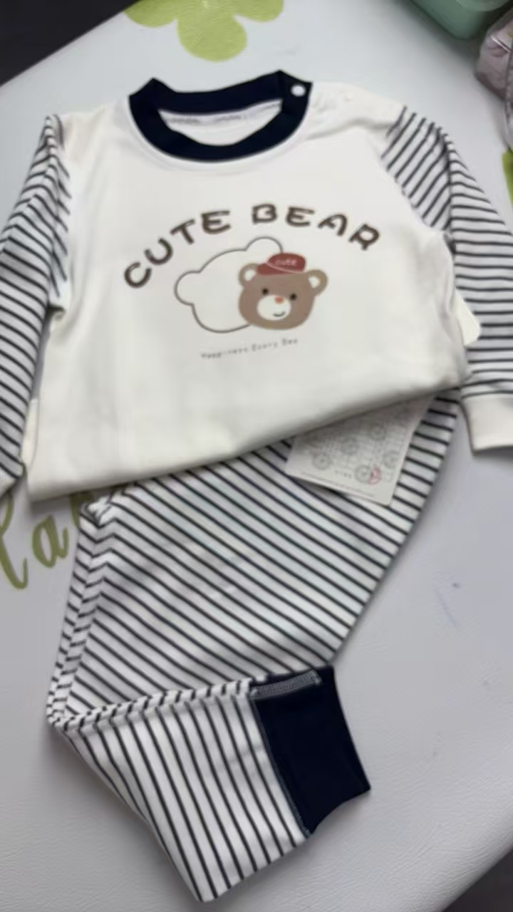 泡泡雨殊荣分体秋衣套装打底套装婴幼儿秋冬