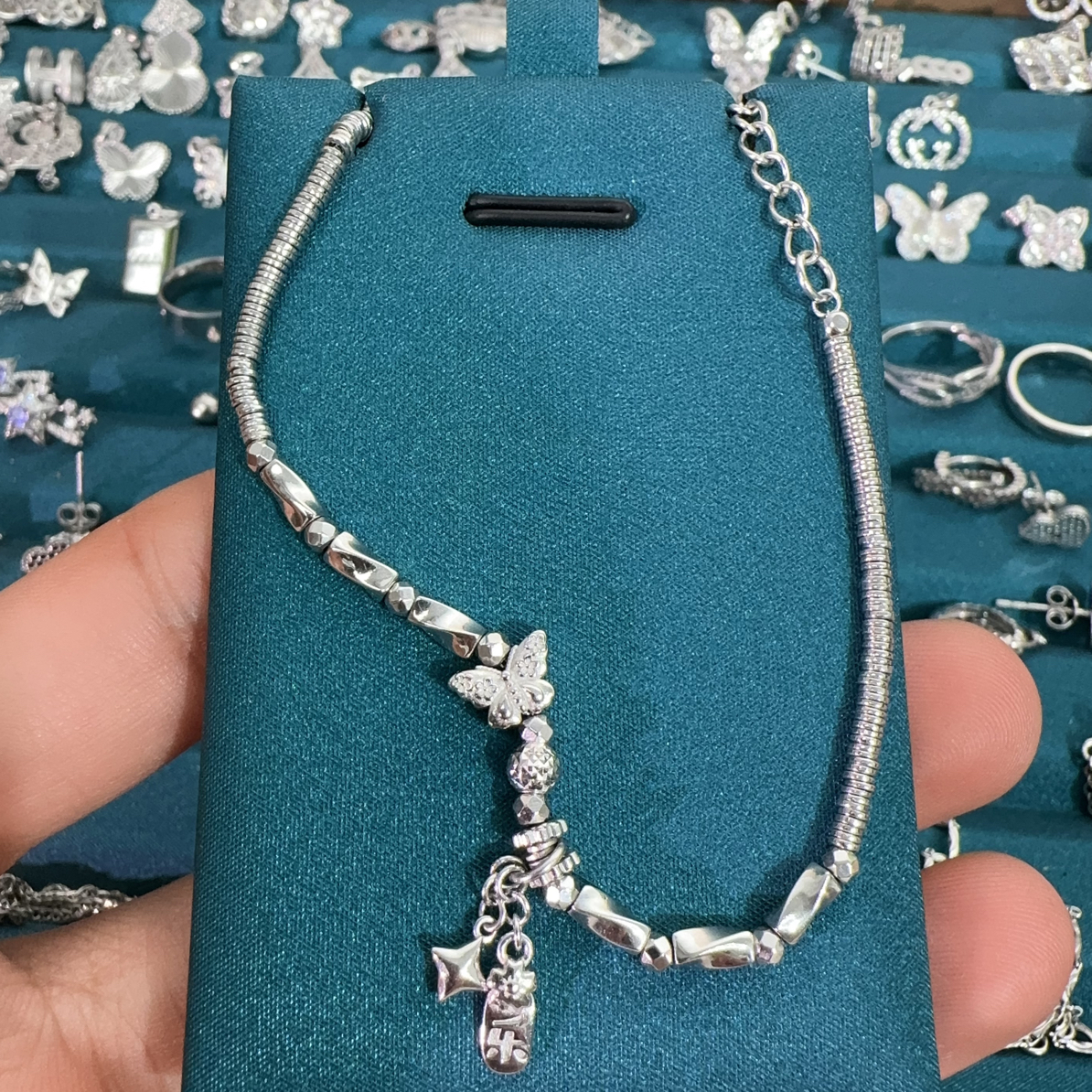 Pt950素金盘缠手链