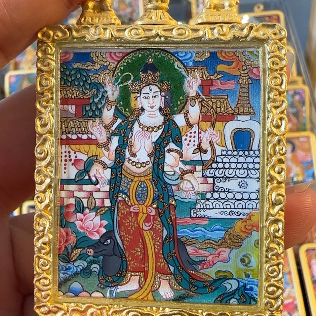 吊坠摩利支天热贡唐卡