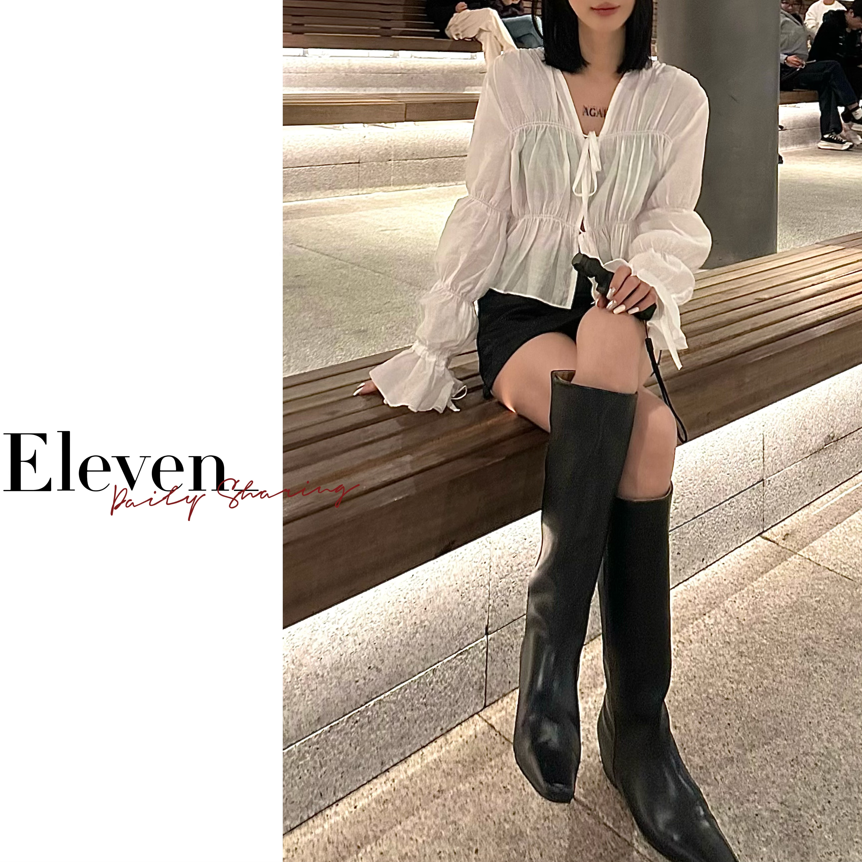 Eleven_   小方头直筒靴长靴