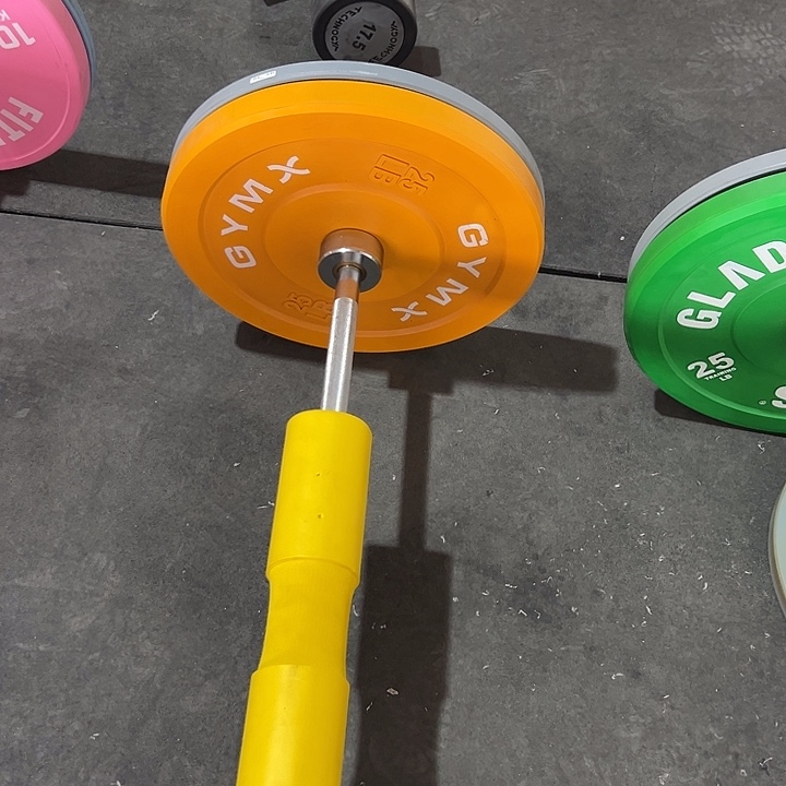 微瑕42公斤杠铃套餐黄灰1.5米银杆送卡扣护肩