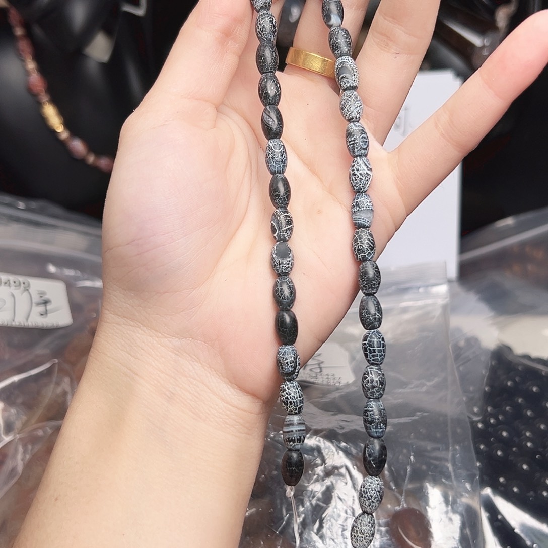 玛瑙/玉髓合金珠宝半成品u565 6m 药霜小米珠一条