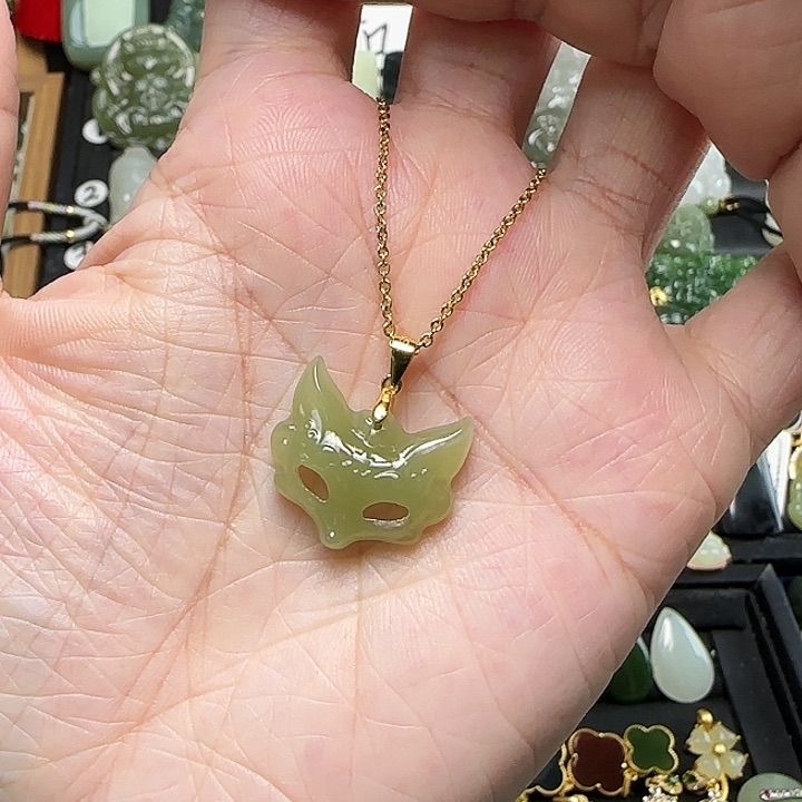 颈饰银S925镶嵌和田玉