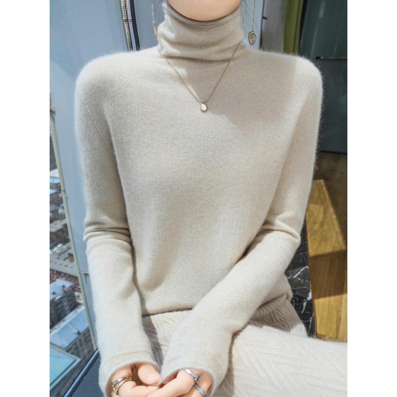 小山羊一线成衣堆堆领羊绒衫