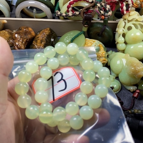 合金蛇纹石玉手链