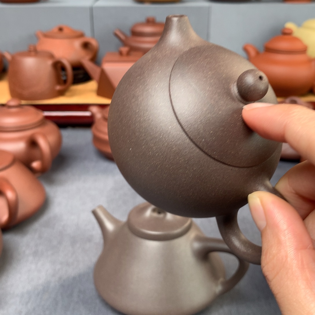 紫砂茶壶大水潭青灰紫泥老块150尺寸微瑕