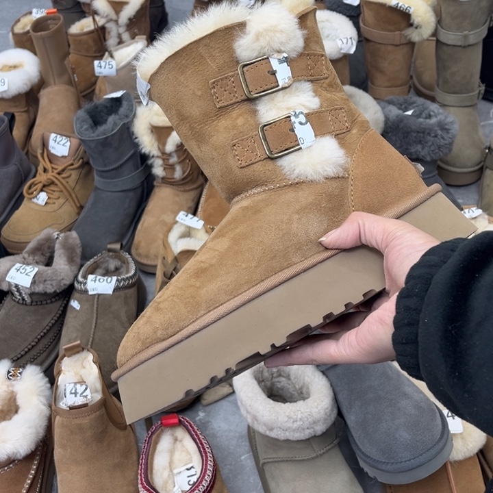 栗色两排扣厚底37