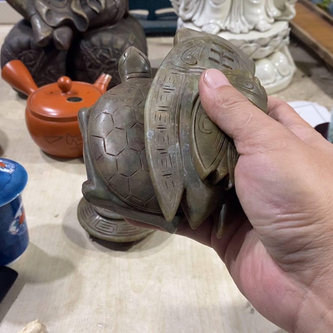 沉***金玉石砚台一对好看