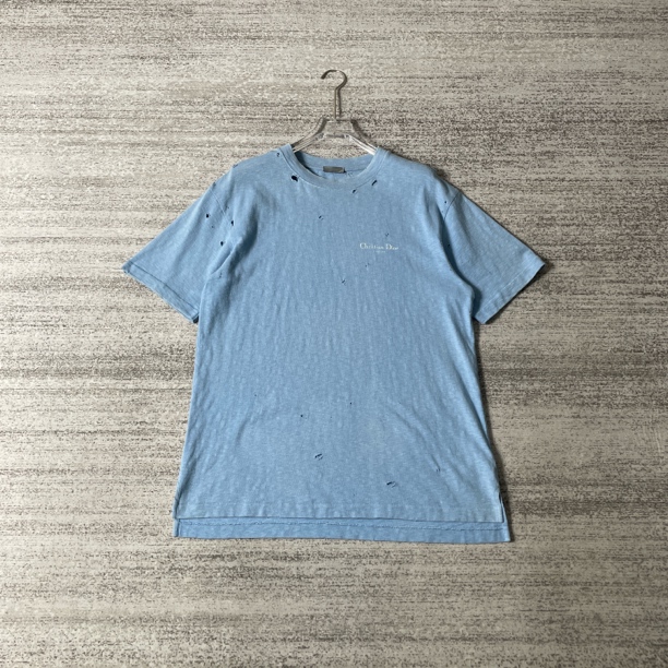 95新 DIOR/迪奥 破坏风logo印花圆领短袖/尺码M#1600