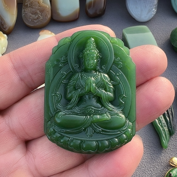 和田玉（碧玉）未镶嵌吊坠(不含链)