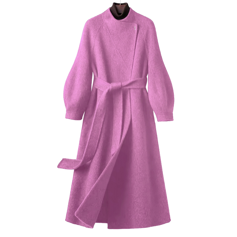 KALUOLAI/卡洛莱双面羊毛大衣女中长款2025秋冬新款宽松毛呢外套