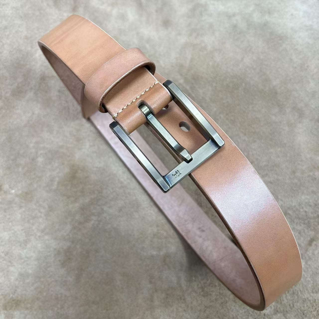美鞍原色西风3针扣4.0宽5.5-6.0厚度休闲复古男士手工真皮腰带