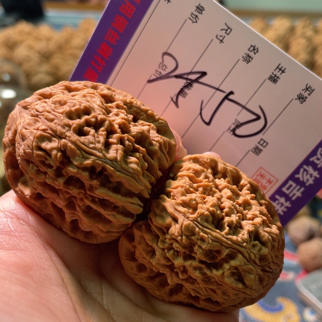 核桃把件42棉一点水桶炮弹竖拉丝涿鹿红皮南将石