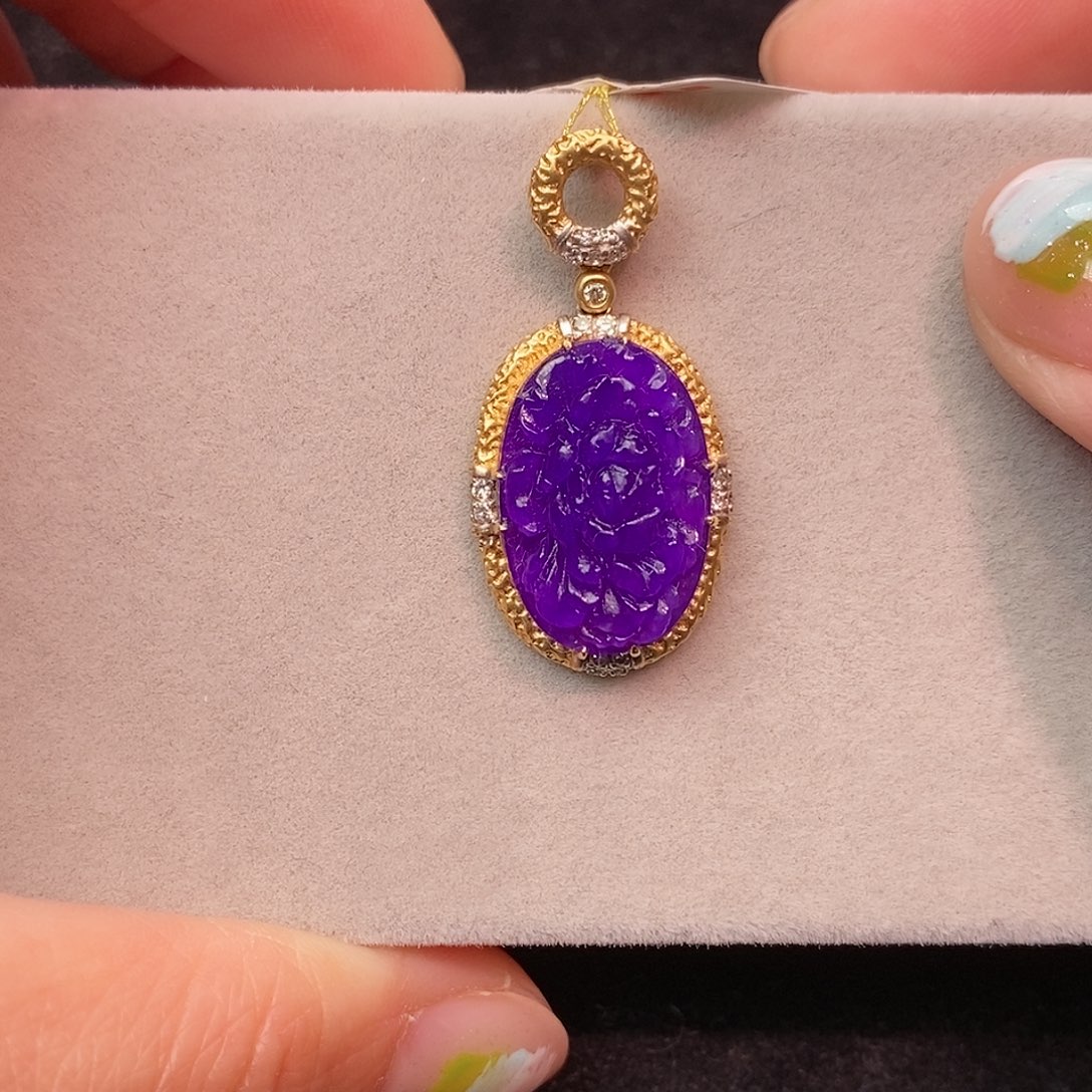 苏纪石（舒俱来）18K金镶嵌吊坠(不含链)