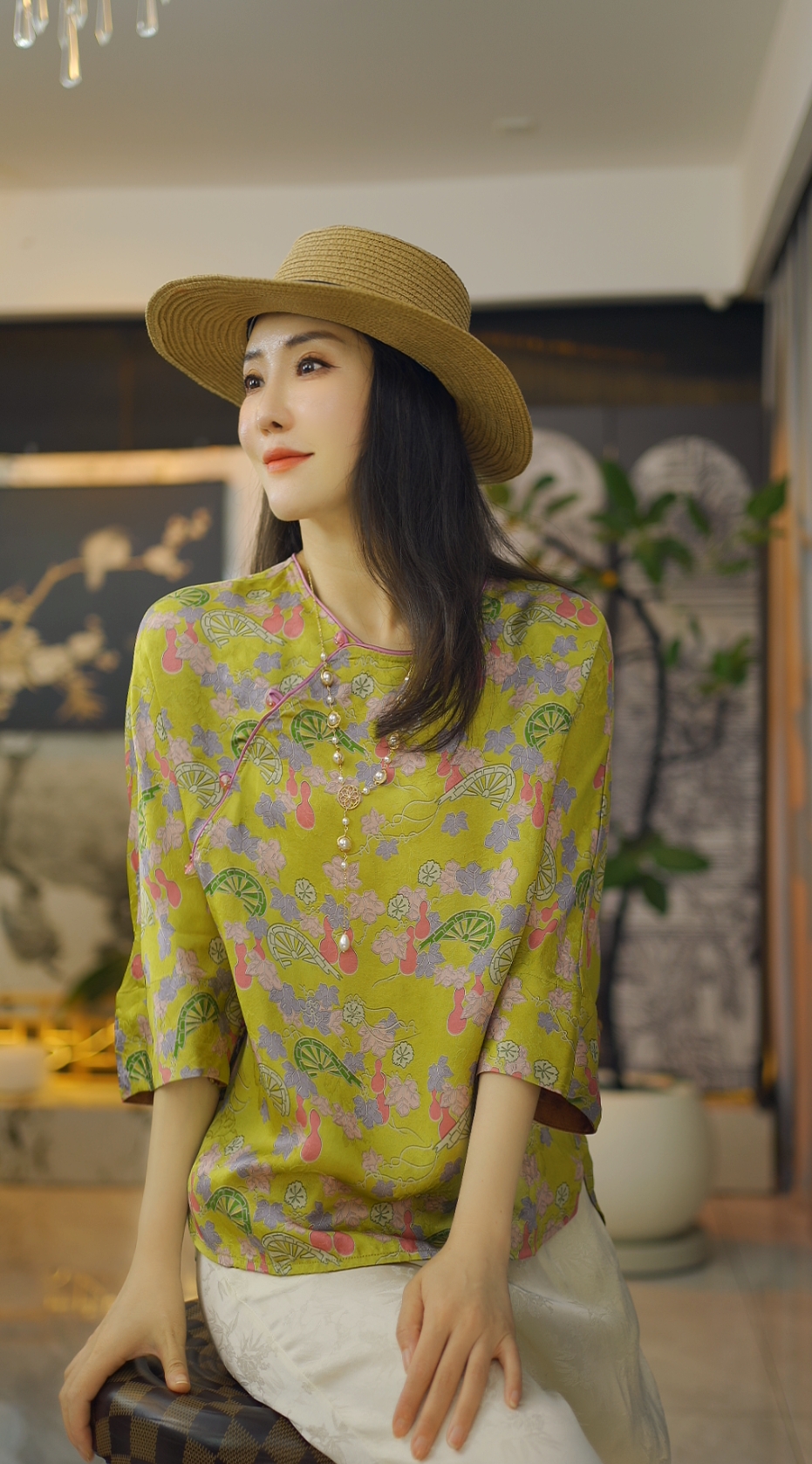 （金福禄）国风老钱风复古提花上衣新中式