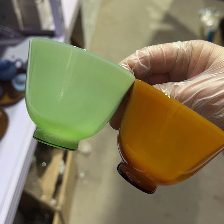 玉见 雅玉杯 琥珀+绿玉 