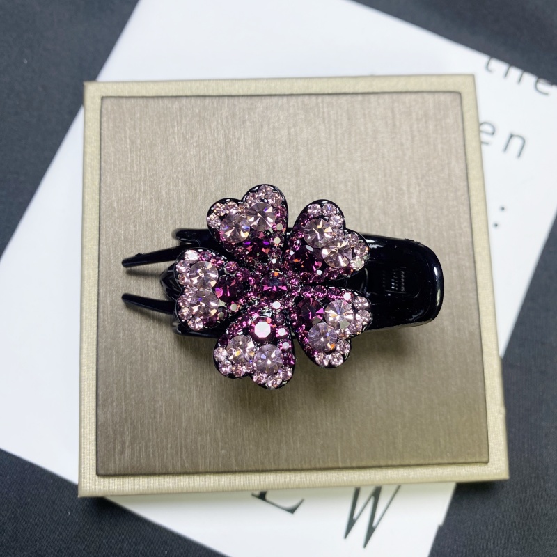 L270乌梅子酱色花朵鸭嘴夹