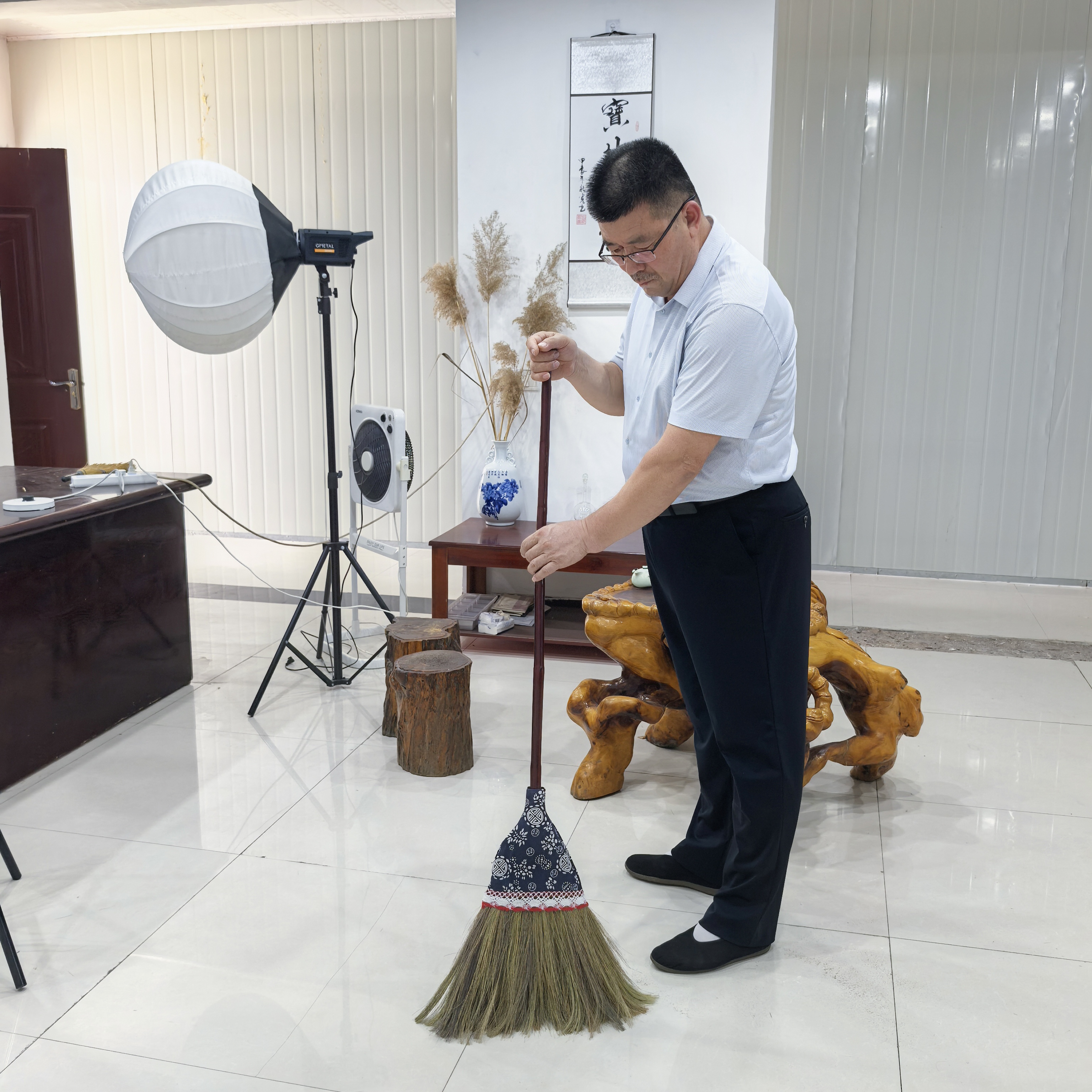 一棵高粱庭院大扫把户外扫院子神器家用室外扫帚别墅花园扫地笤帚