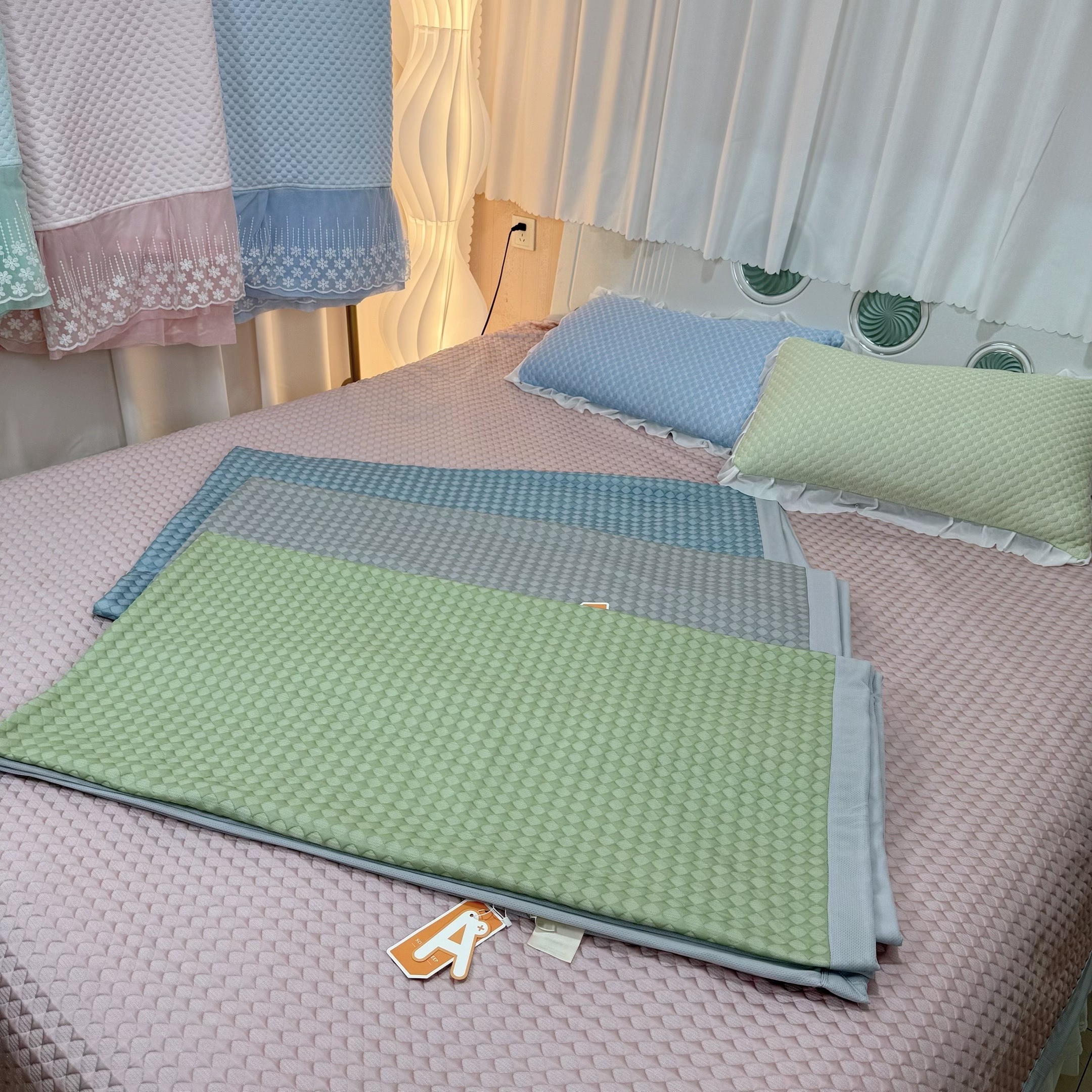 高端a类母婴级直边100乙纶冰豆豆凉席2025新款可机洗