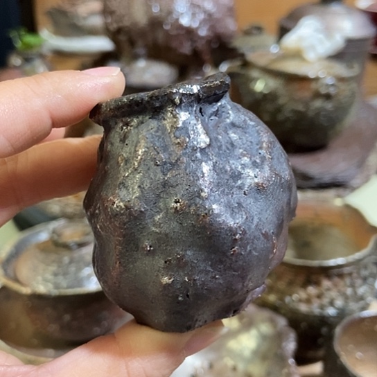 杯小花器柴烧裸烧手作品