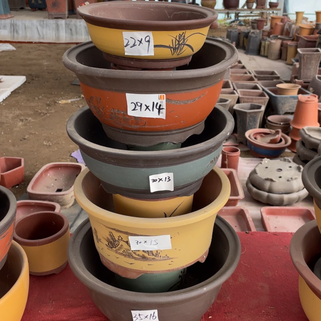 圆盆。  一组五支