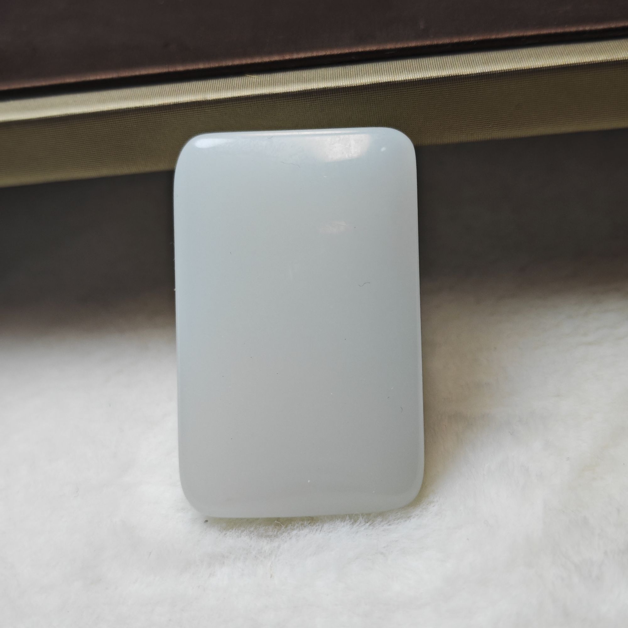 新疆和田玉白玉平安无事牌3x5