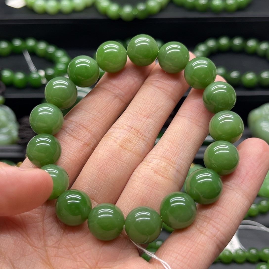 和田玉（碧玉）手链未镶嵌用****3