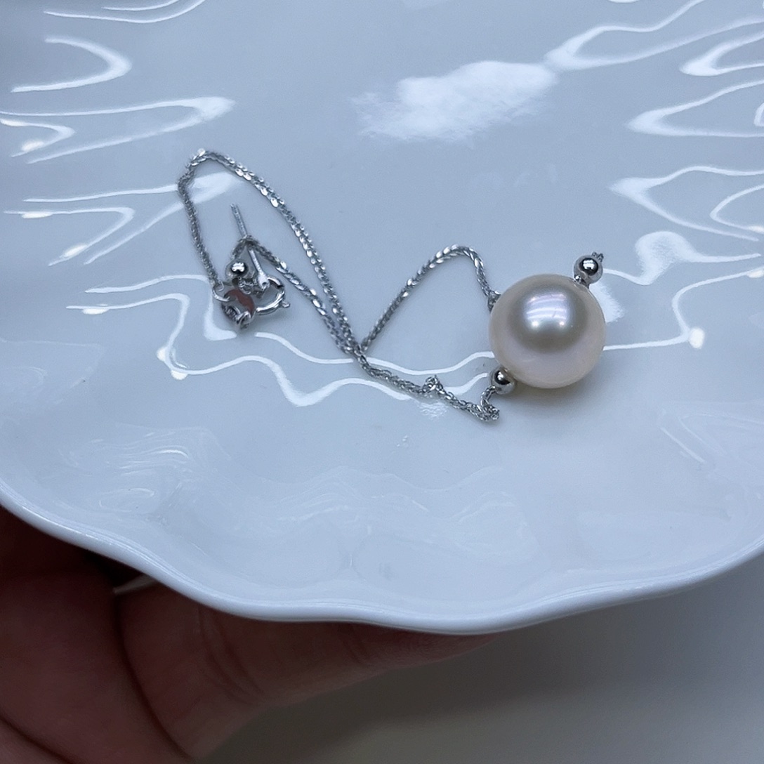 银S925镶嵌淡水珍珠颈饰