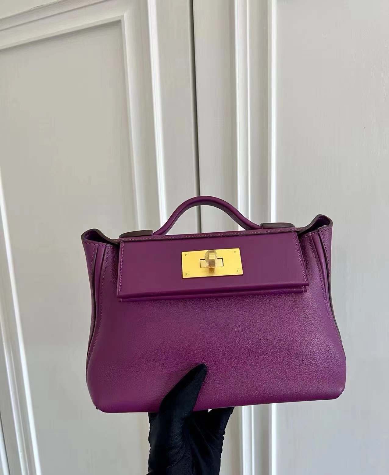 99新 Hermes/爱马仕 海葵紫金扣2424 y刻 29cm 12539134