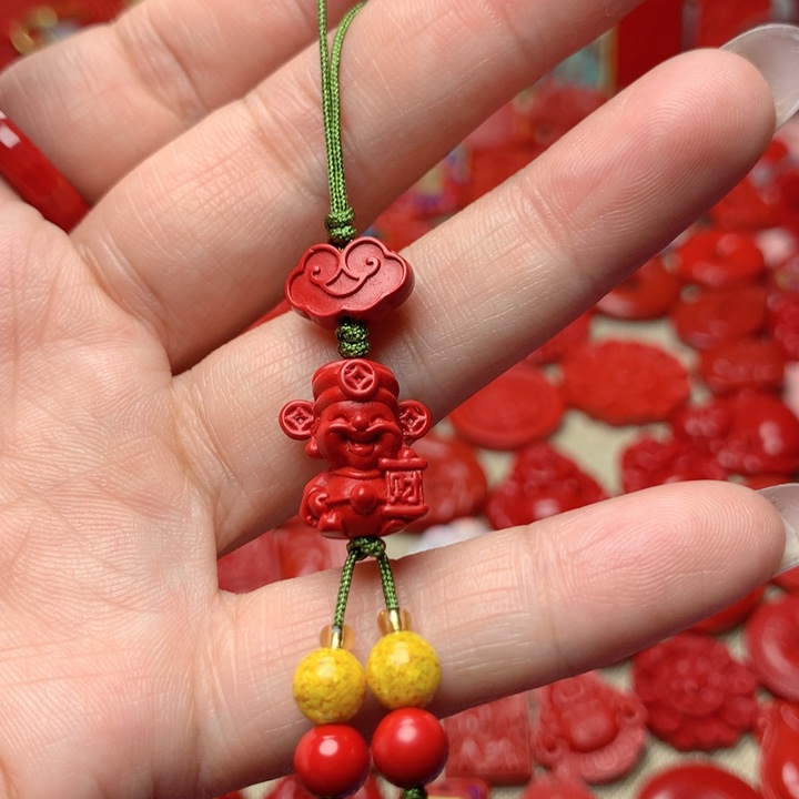 天然辰砂工艺品朱砂手机坠