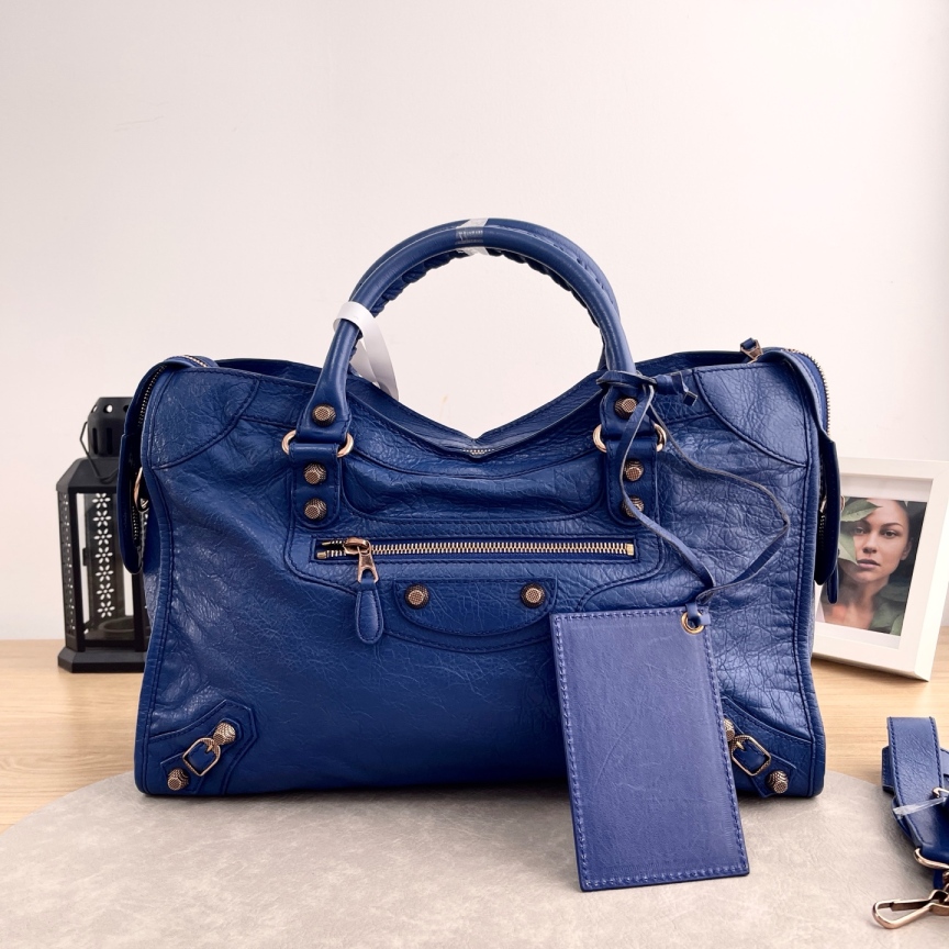 95新 Balenciaga/巴黎世家 【九筒奢品】City系列机车/单肩包/4876