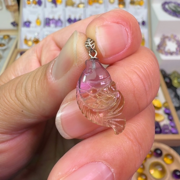 紫晶颈饰银S925镶嵌吊坠