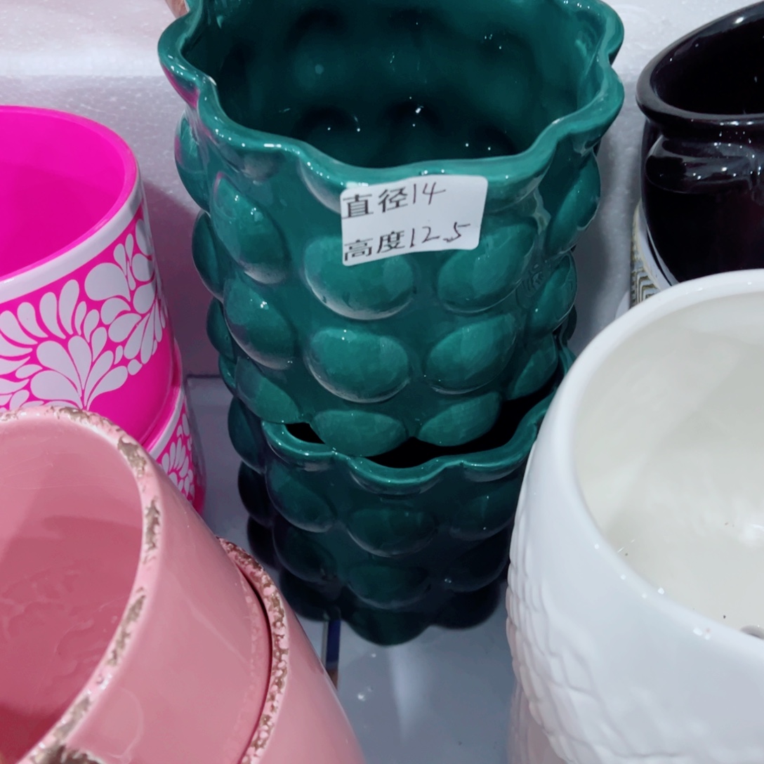 有孔，陶瓷花盆满10米包邮发货