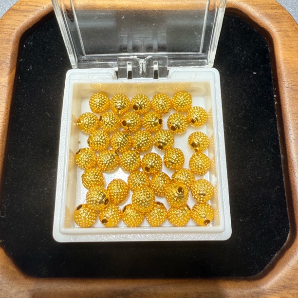 足金999素金5D硬金6MM菠萝珠（此订单发2颗）