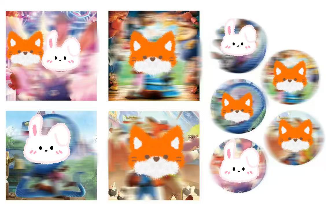 Z15712  动物吧唧折纸 150*150【到手一盒20个】