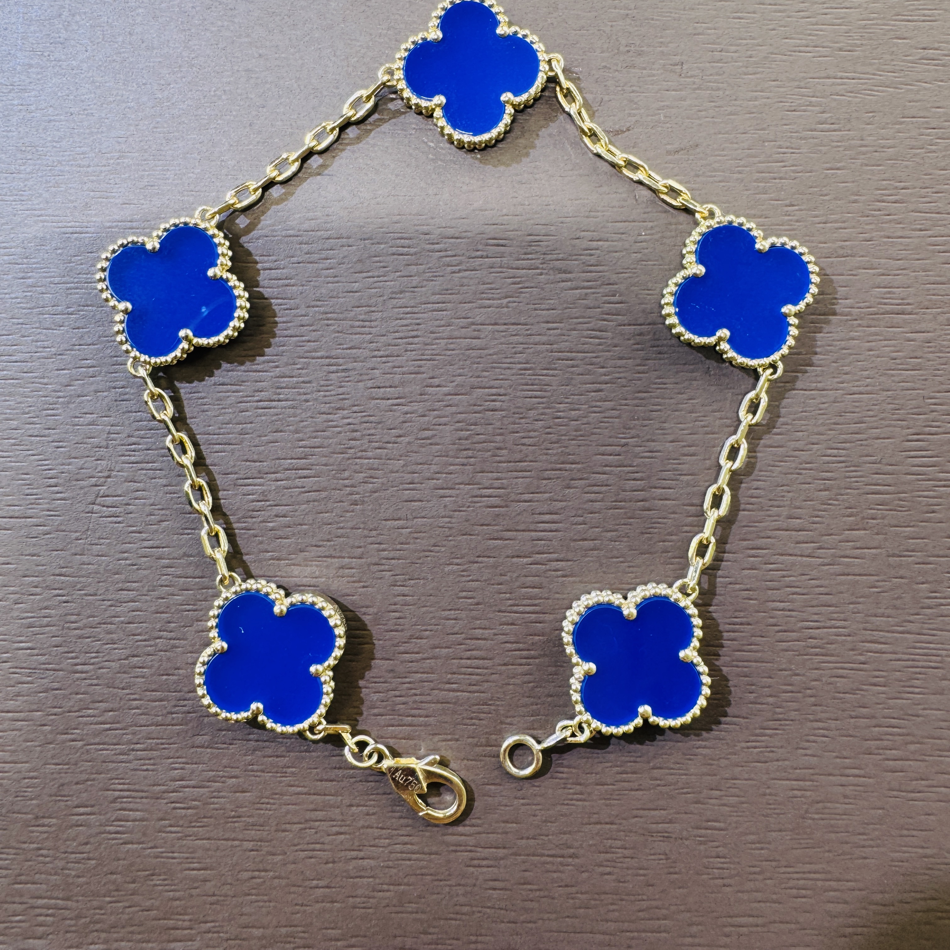 18K金蓝玛瑙15mm大五花手链