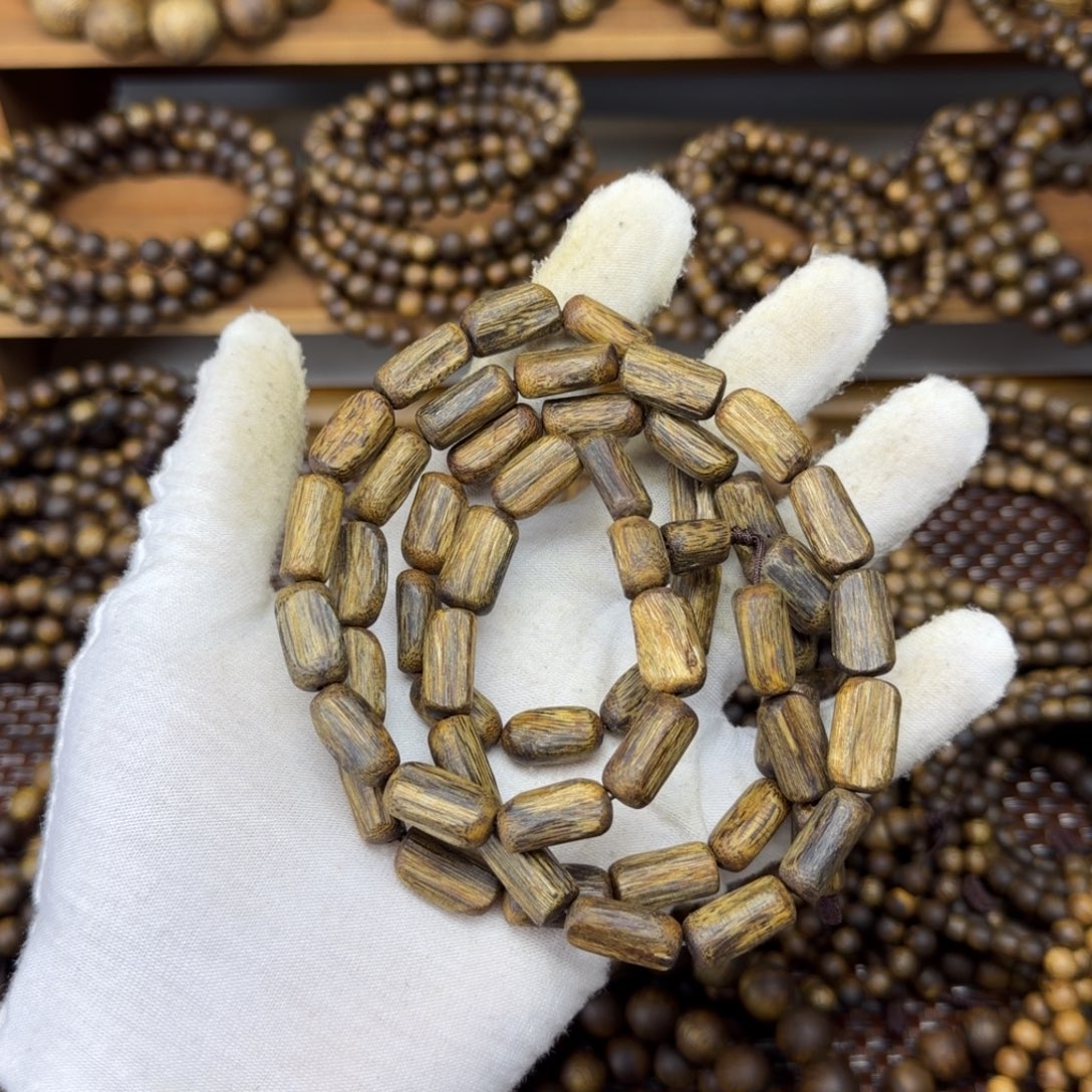 南***）手串沉香奇楠沉香手串树心油多圈30克