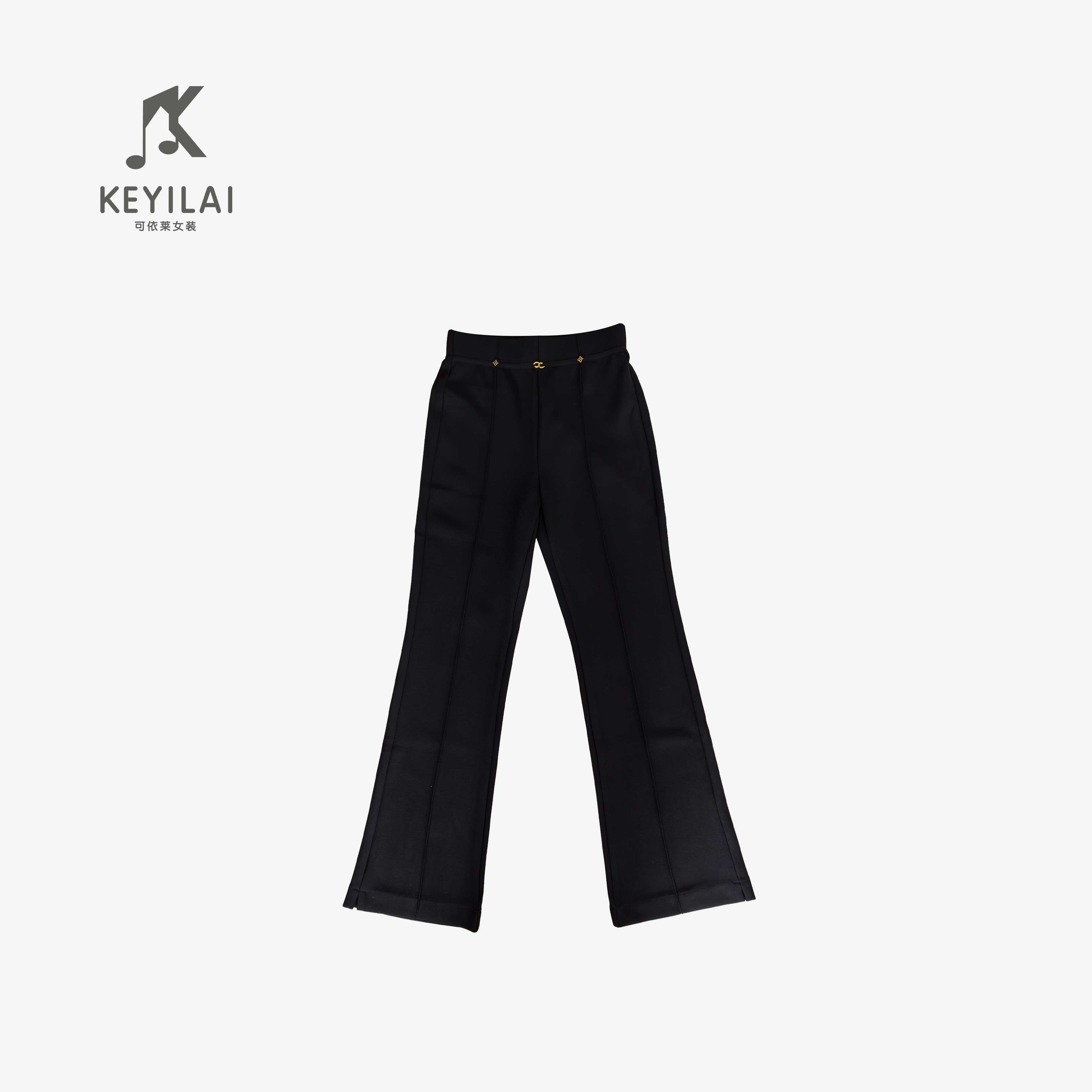 KYL可依莱-松紧高腰百搭显瘦休闲裤4D5V0301