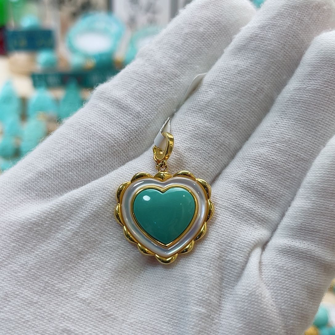 绿松石珠宝奇石18K金镶嵌