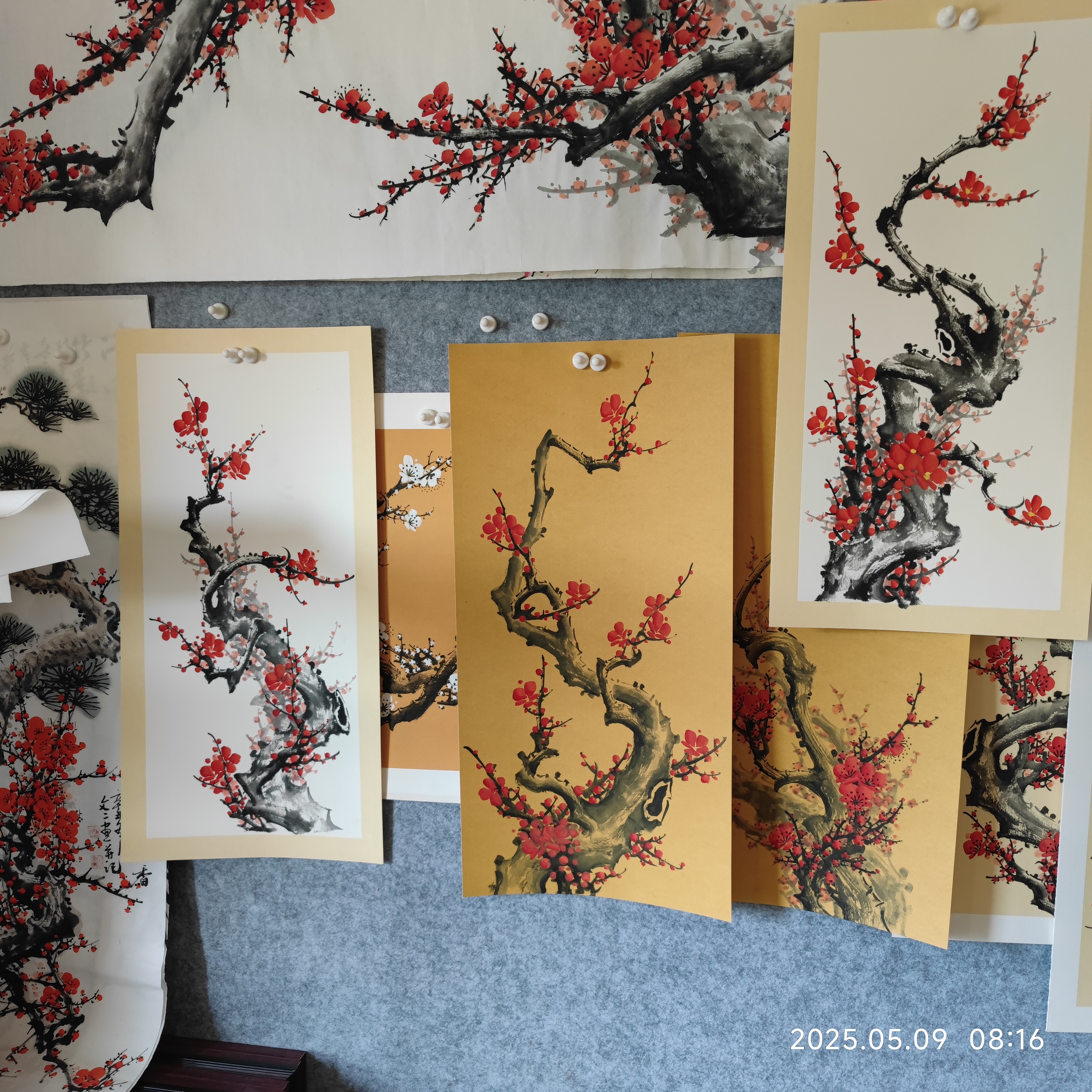 精品国画梅花卡宣66*33