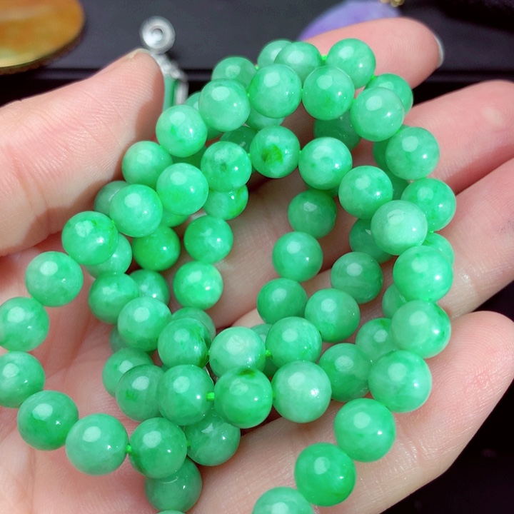 翡翠未镶嵌颈饰项链