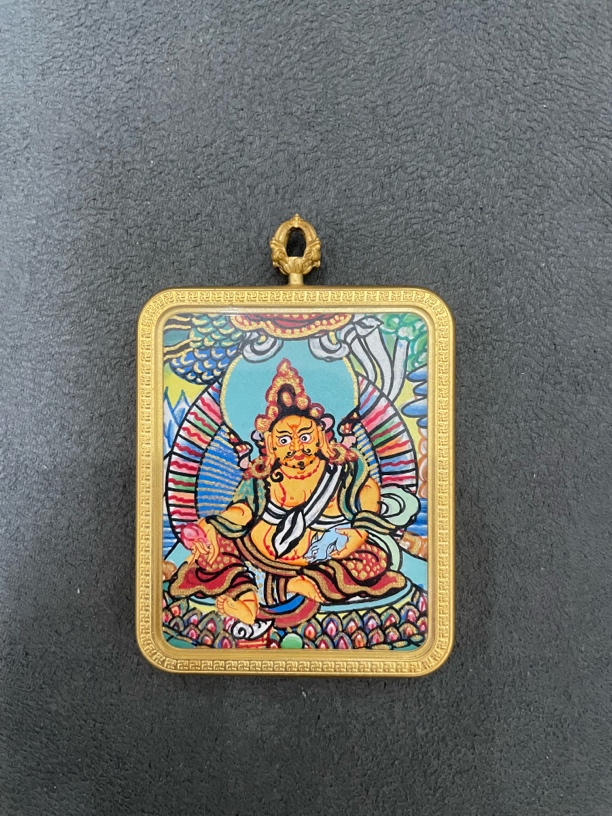 唐卡 纯手绘唐卡 黄c