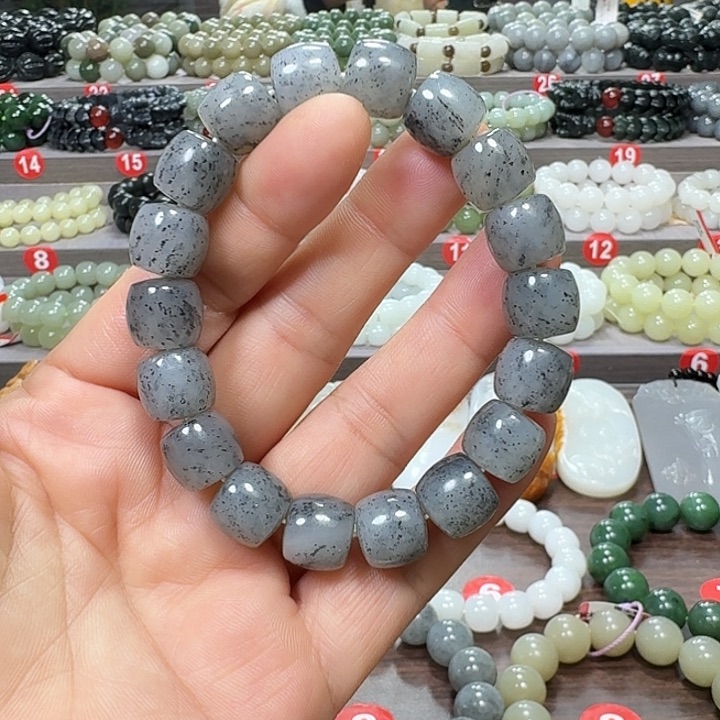 未镶嵌手链和田玉新疆青花直切卡12