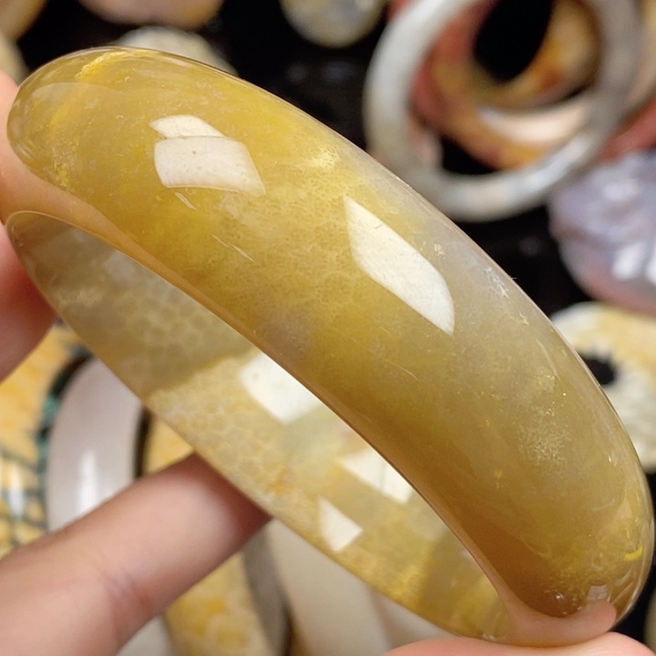 未镶嵌手镯硅化玉61.6