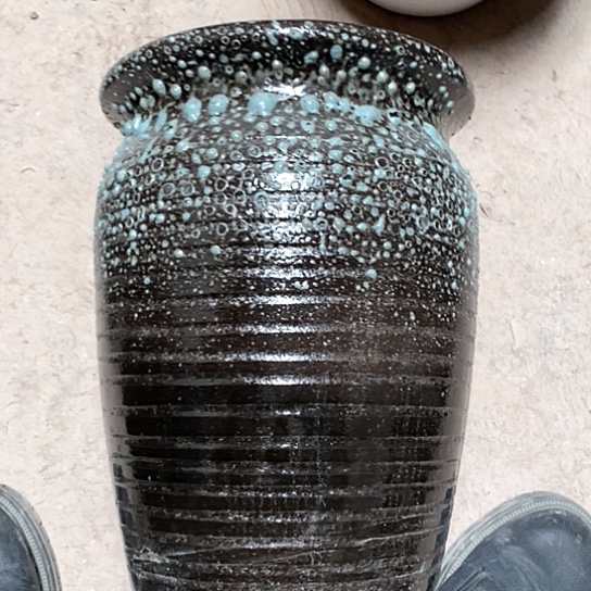 紫砂花盆口25高度36瑕疵底裂