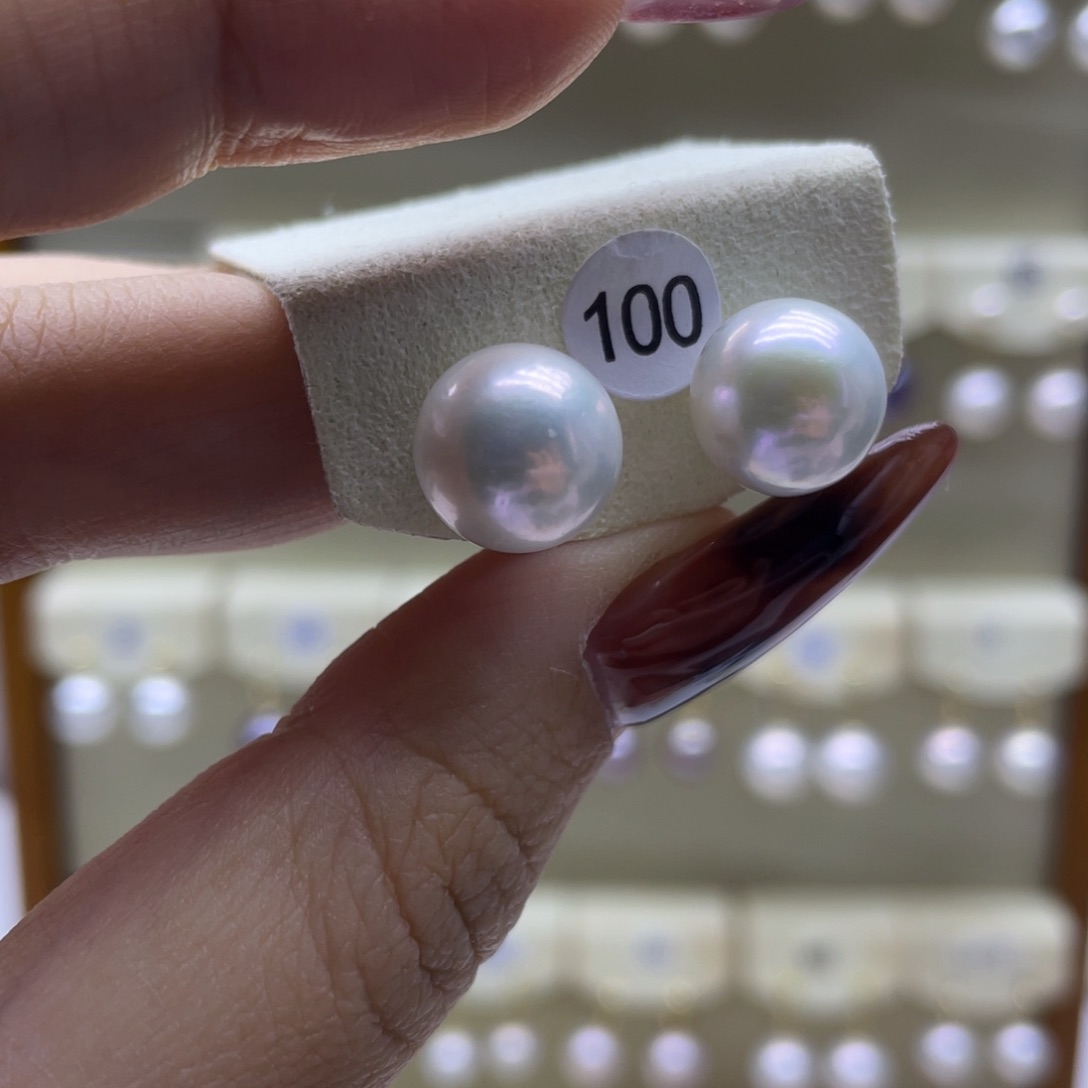 淡水珍珠耳饰18K金镶嵌